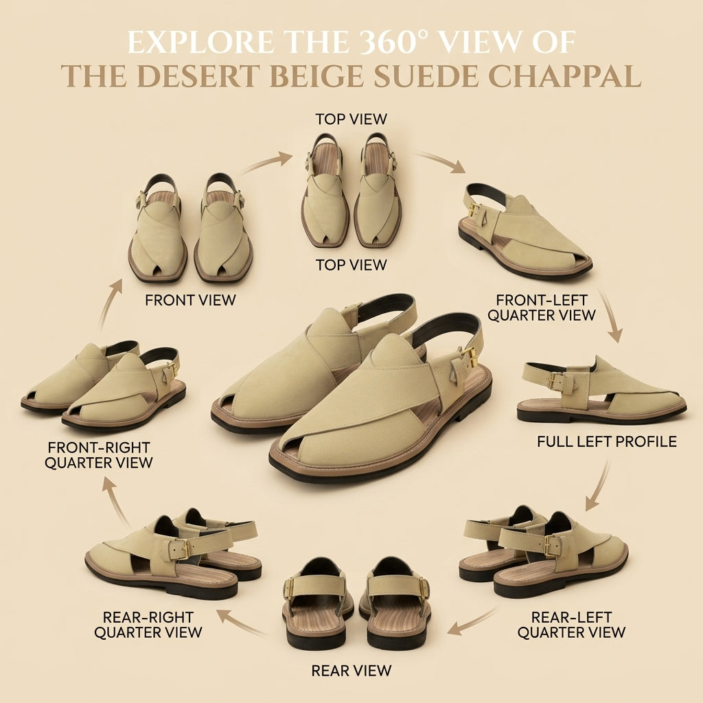 Sandy Beige Suede Peshawari Sandal – Handmade (Article 018)