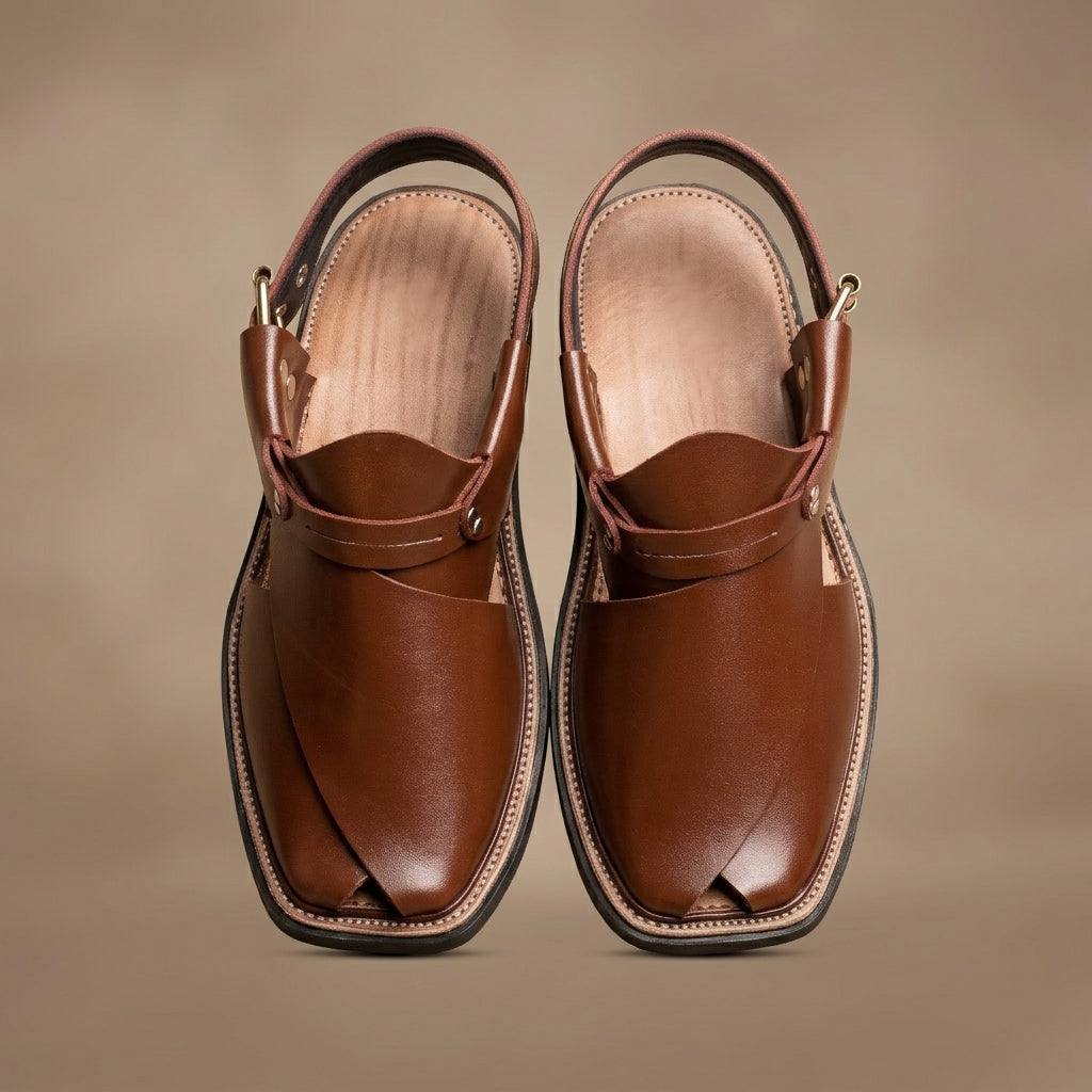Brown Leather Peshawari Sandal – Handmade