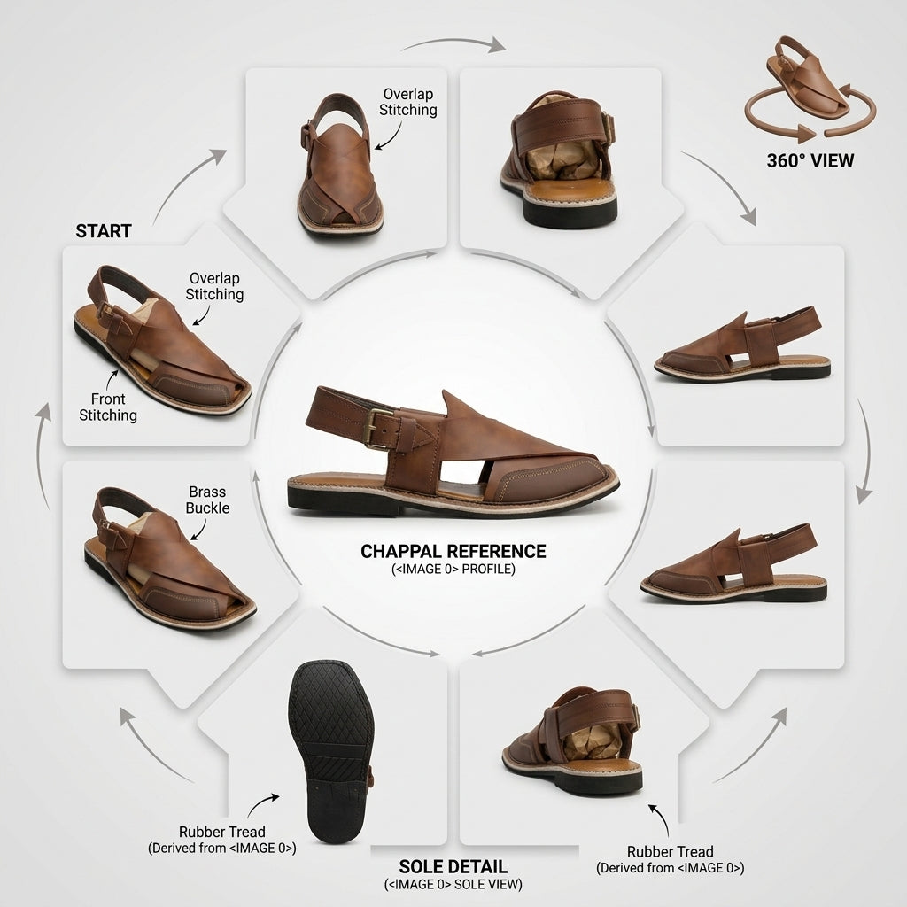 Brown Leather Peshawari Sandal – Handmade (Article 020)
