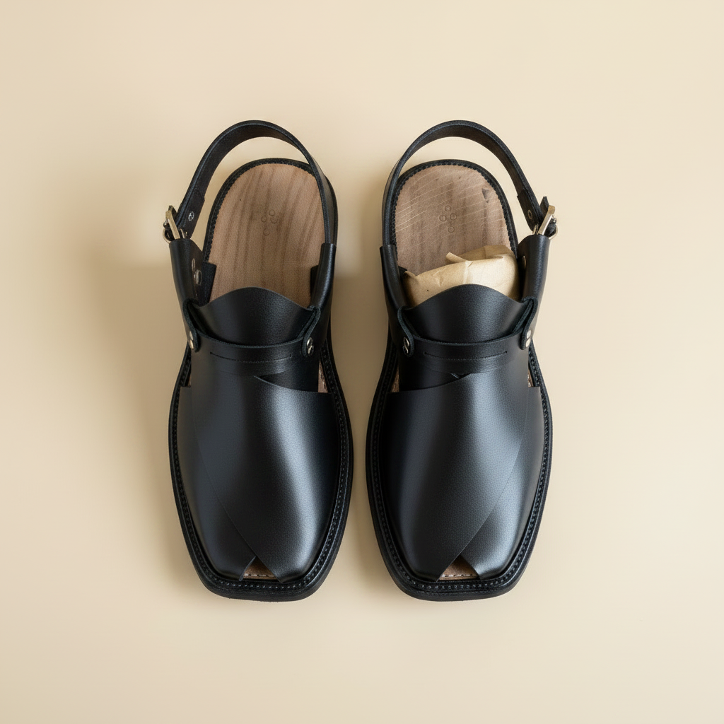 Brown Leather Peshawari Chappal – Handmade in Pakistan (Article 001)
