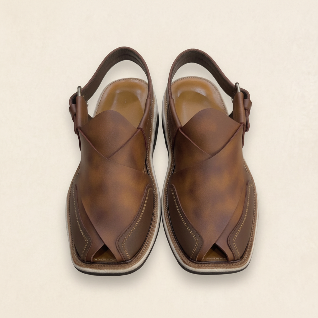 Brown Leather Peshawari Sandal – Handmade (Article 020)