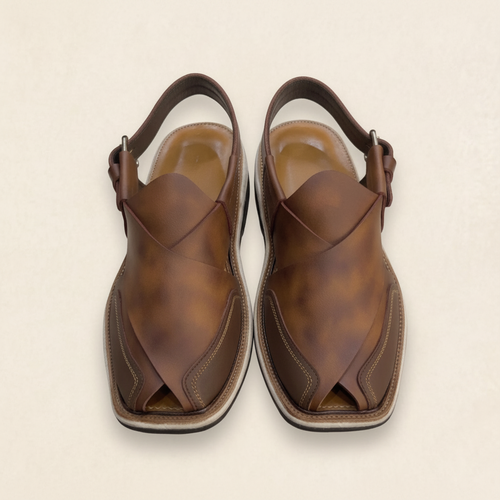Brown Leather Peshawari Sandal – Handmade (Article 020)