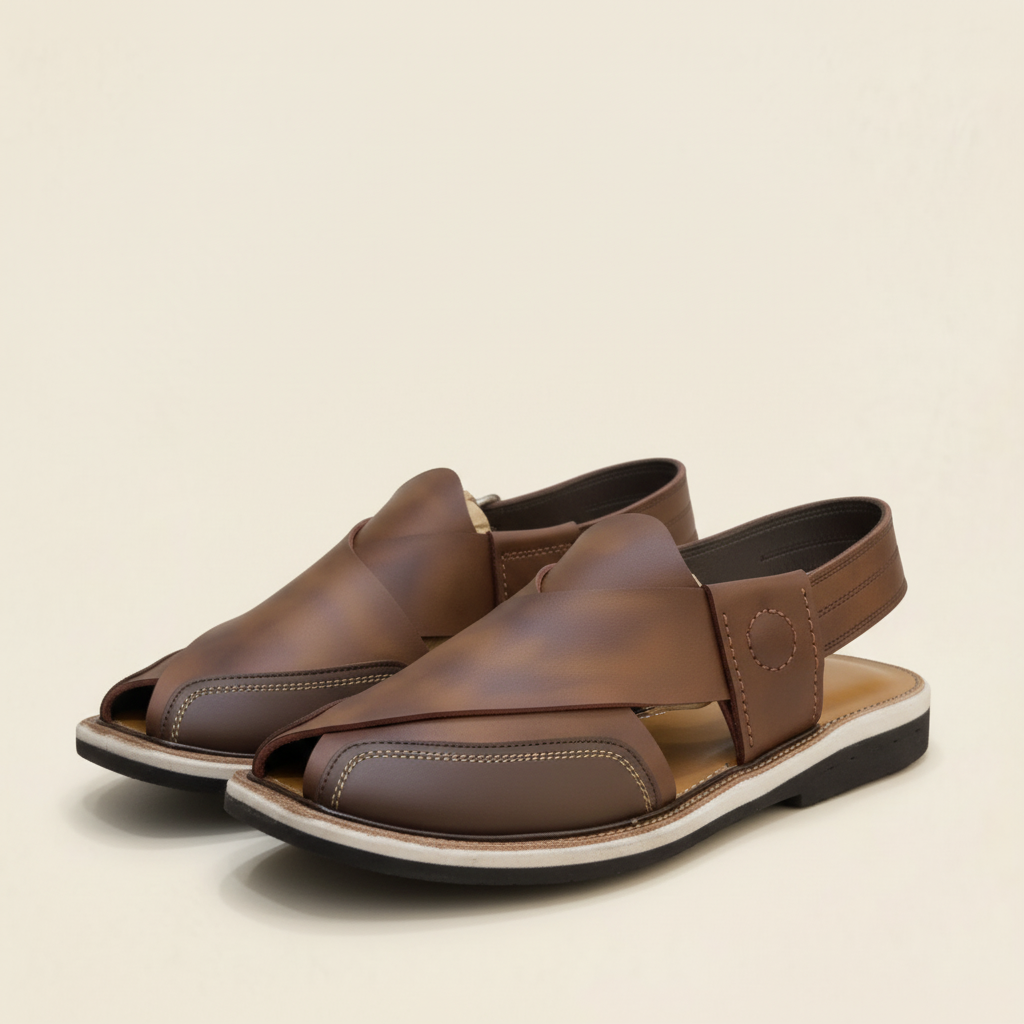Brown Leather Peshawari Sandal – Handmade (Article 020)