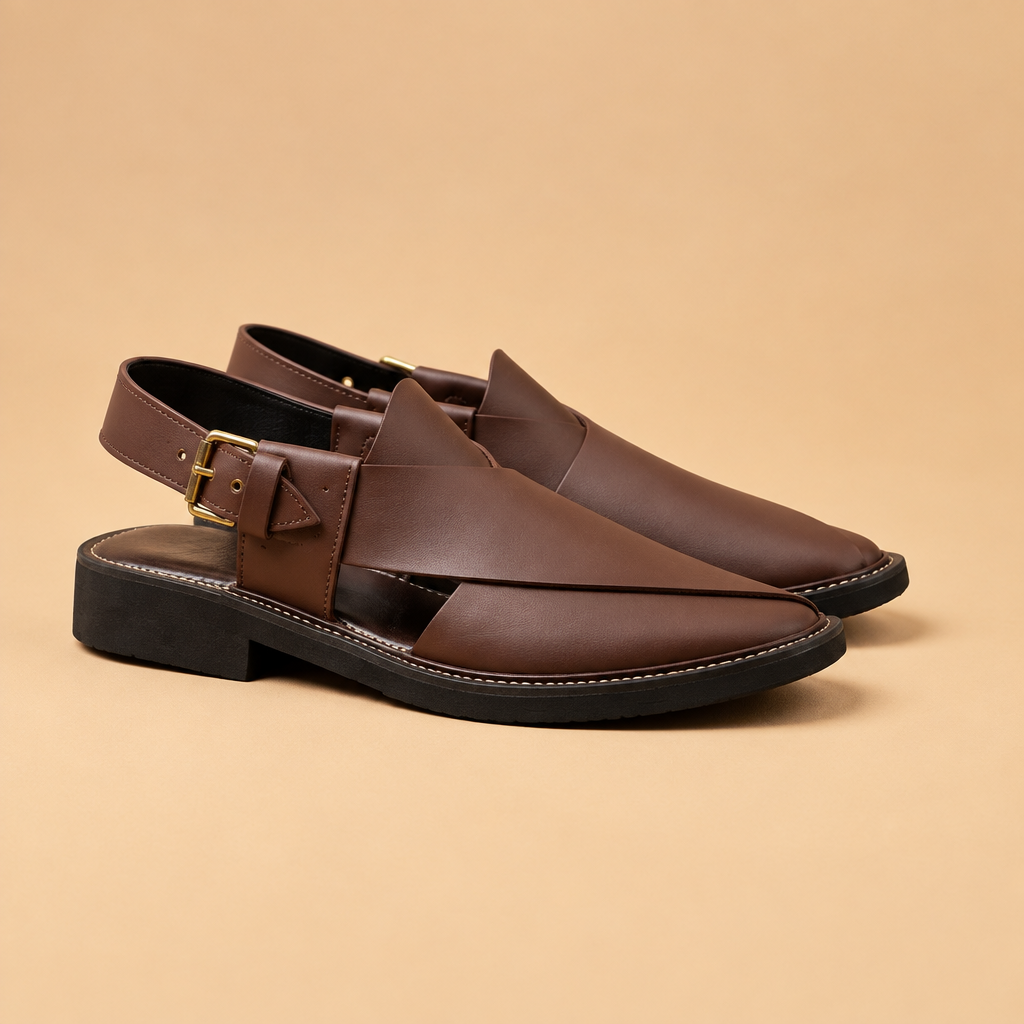 F16 Peshawari Sandal (Kheri) – Burgundy – Handmade (Article 027)