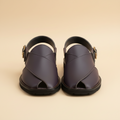 Plum Leather Peshawari Sandal – Handmade (Article 017)