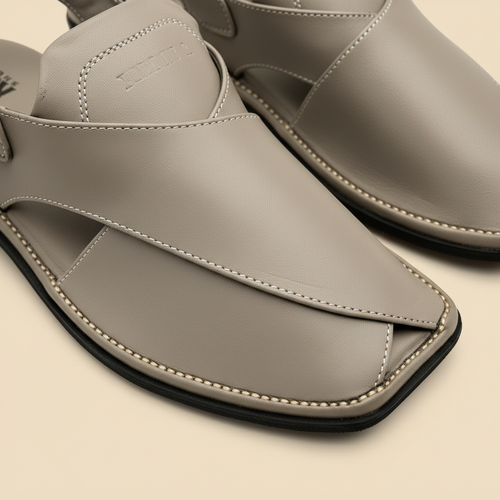 Grey Taupe Chappal - Detail