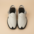 White/Black Leather Peshawari – Handmade (Article 015)