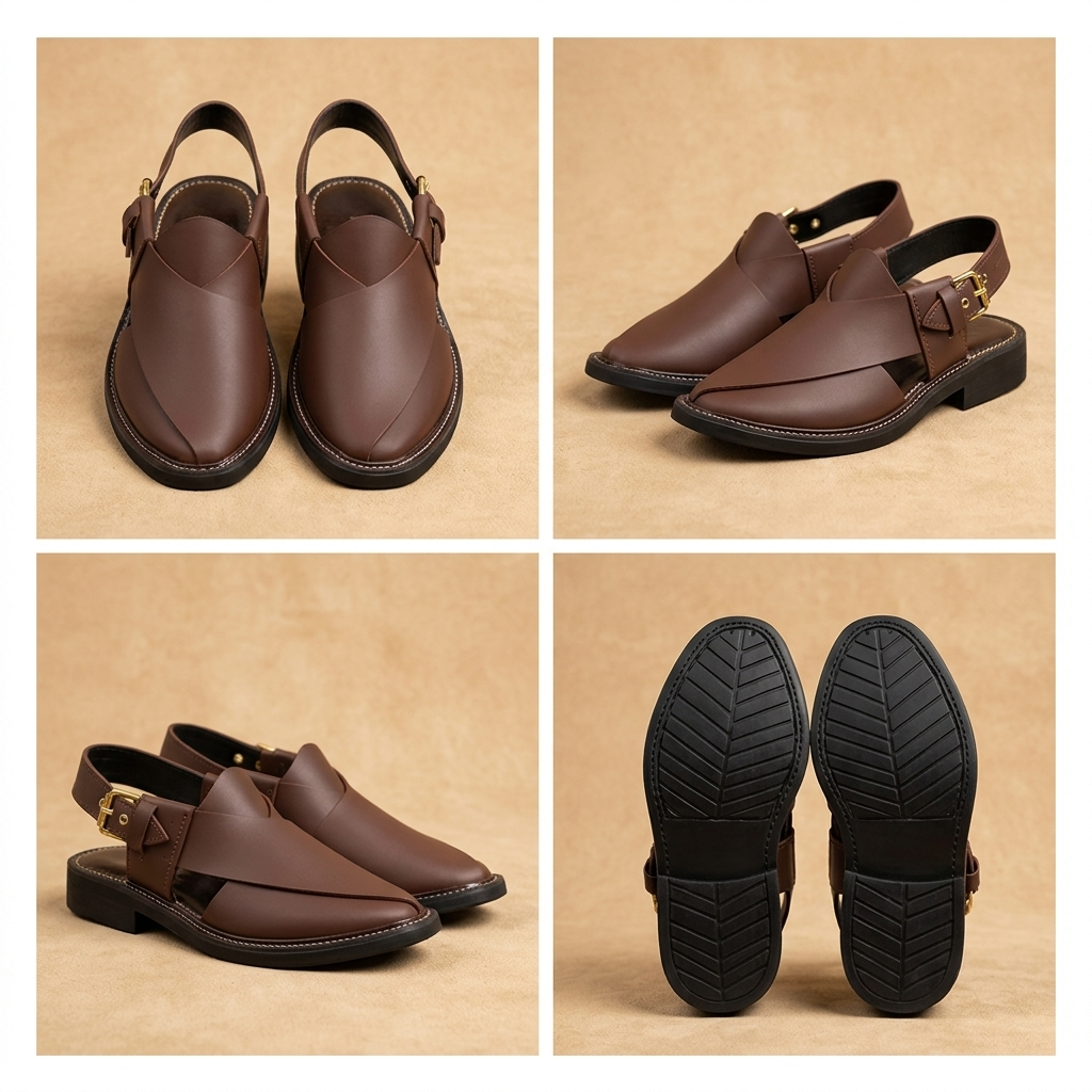 F16 Peshawari Sandal (Kheri) – Burgundy – Handmade (Article 027)