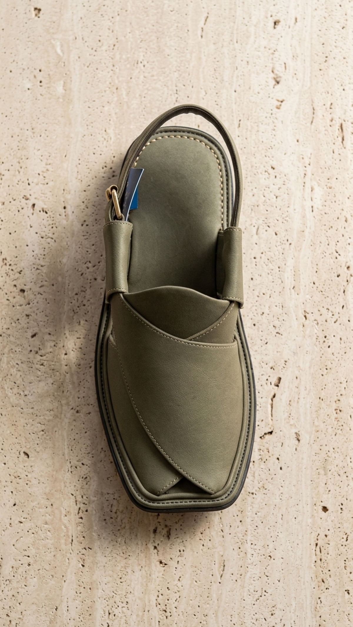Olive Green Crossover Peshawari Sandal – Handmade (Article 025)