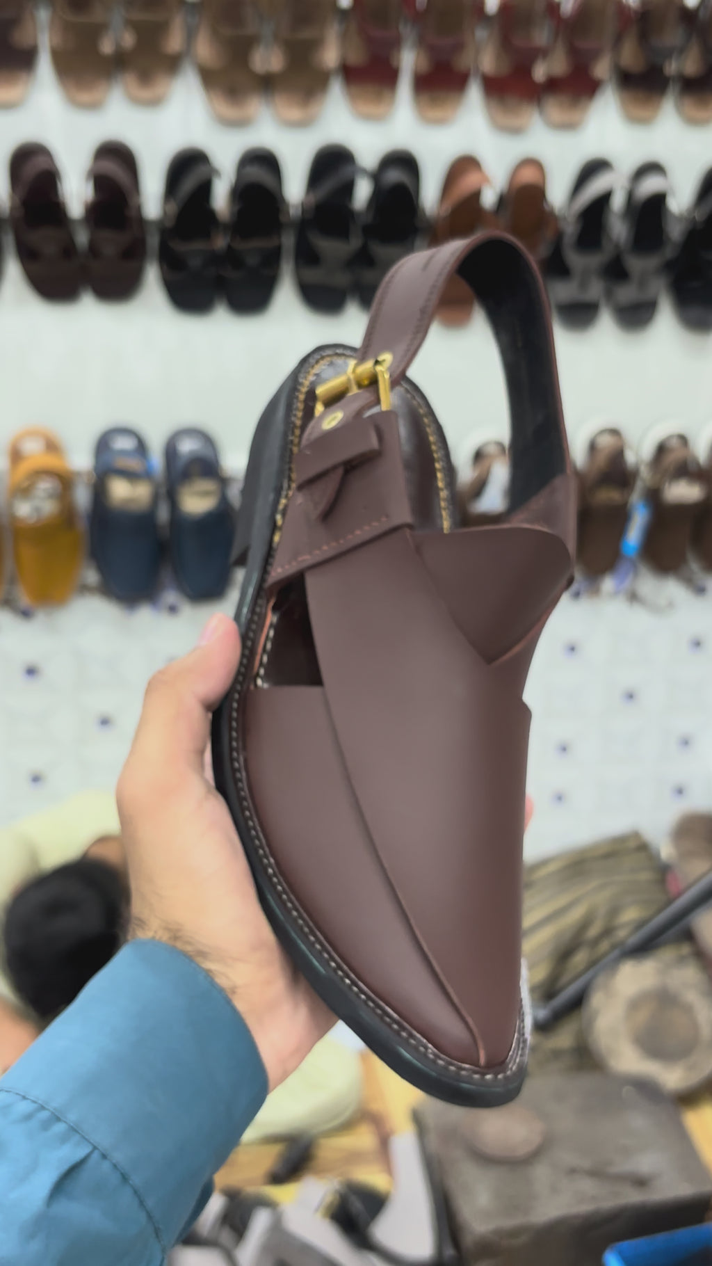 F16 Peshawari Sandal (Kheri) – Burgundy – Handmade (Article 027)