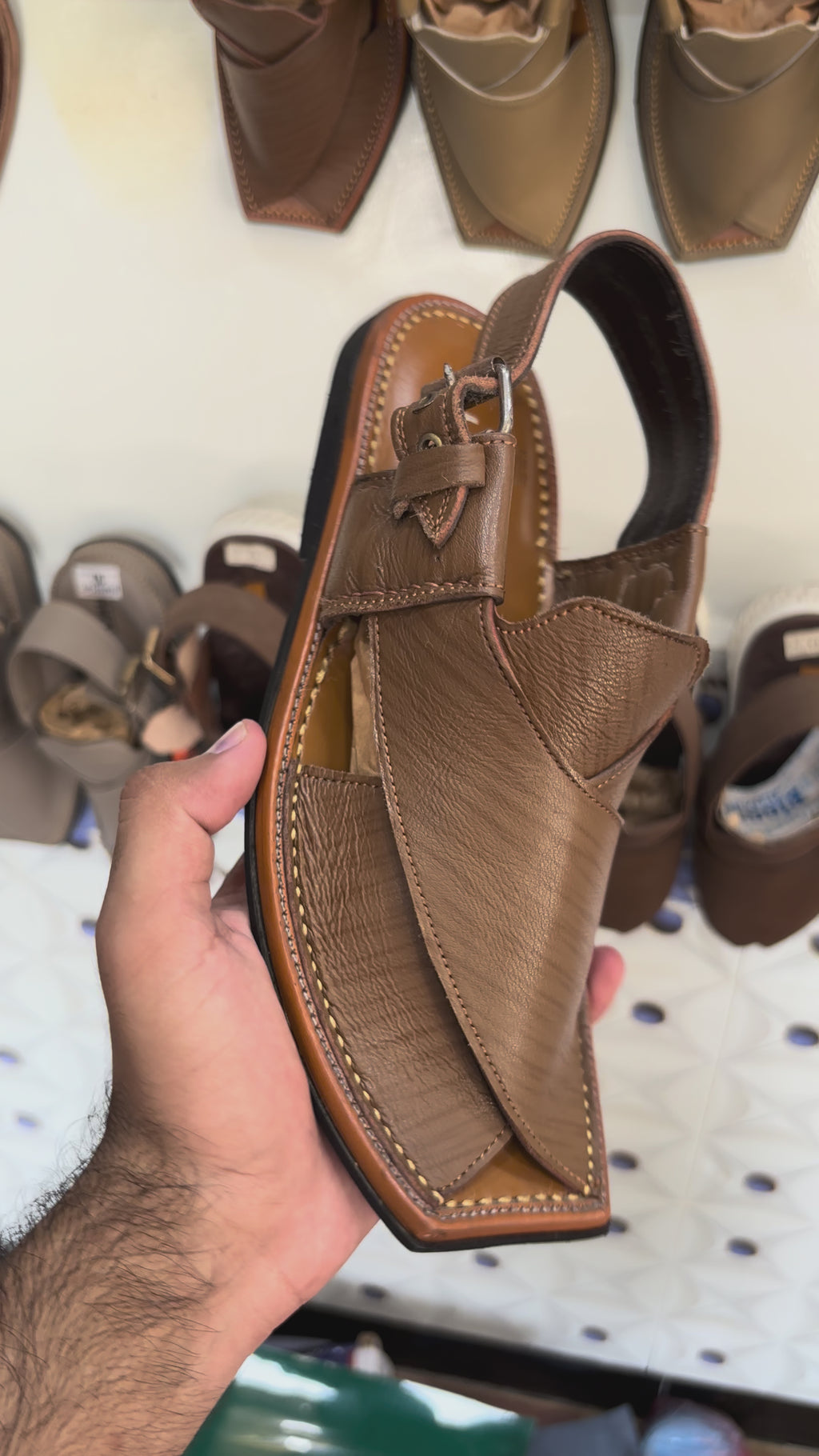 Taupe Camel Leather Peshawari Sandal – Handmade (Article 021)