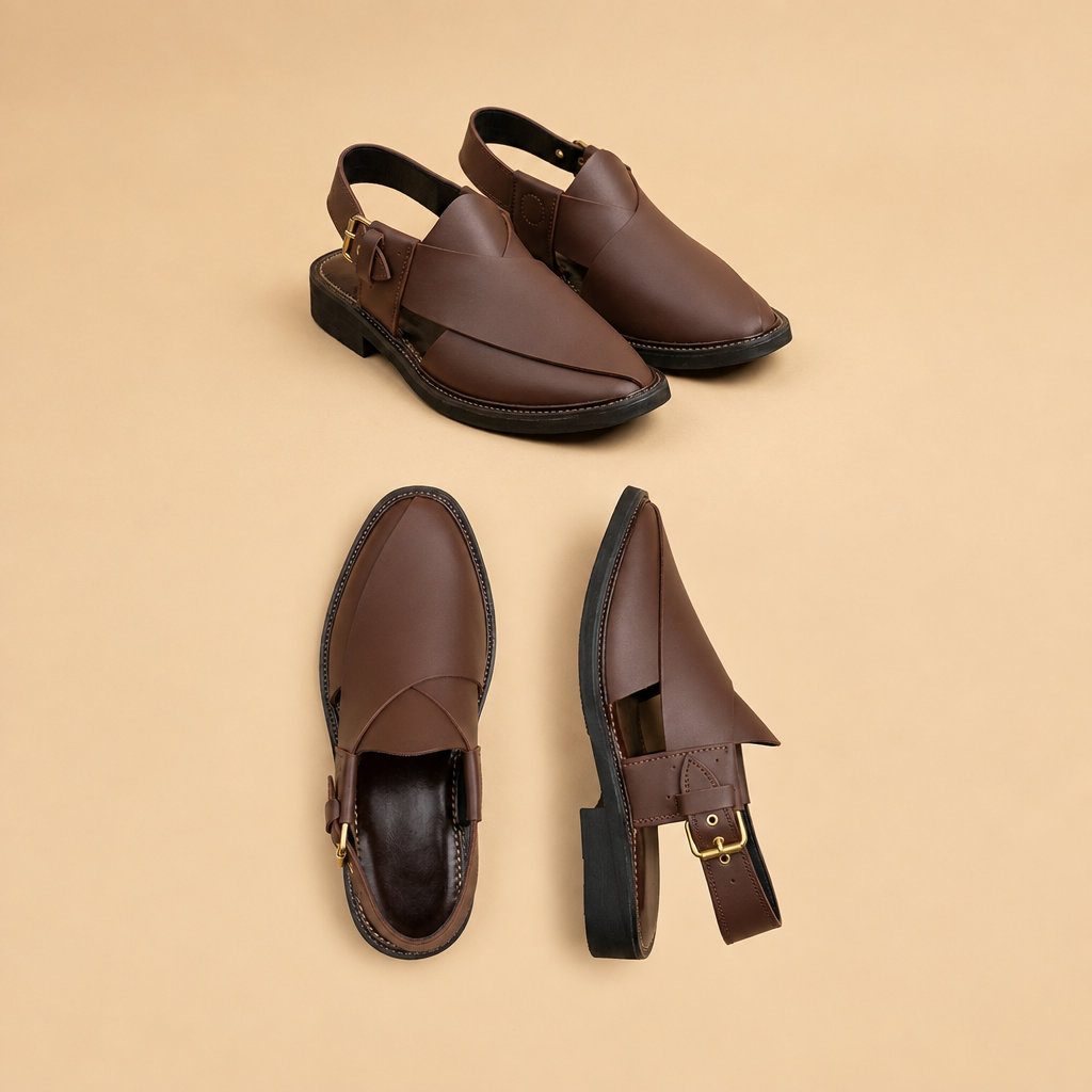 F16 Peshawari Sandal (Kheri) – Burgundy – Handmade (Article 027)