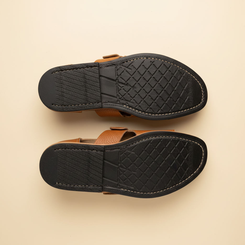 Taupe Camel Leather Peshawari Sandal – Handmade (Article 021)